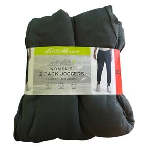 Eddie Bauer Gray Black Women's 2 Pairs Fleece Joggers Size XXL